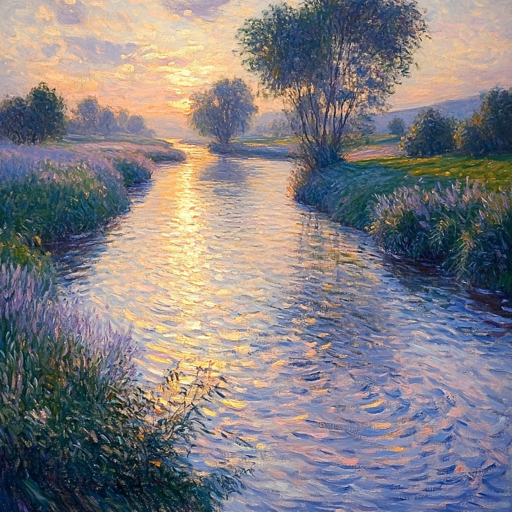 Claude Monet Inspired River Landscape Painting by numbers kit