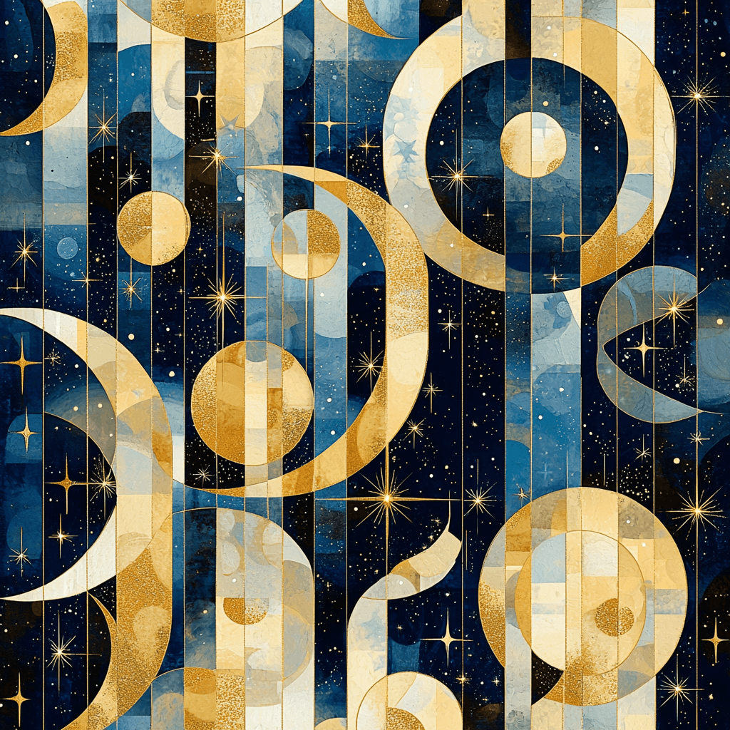 Gustav Klimt Inspired Celestial Mosaic Paint By Color