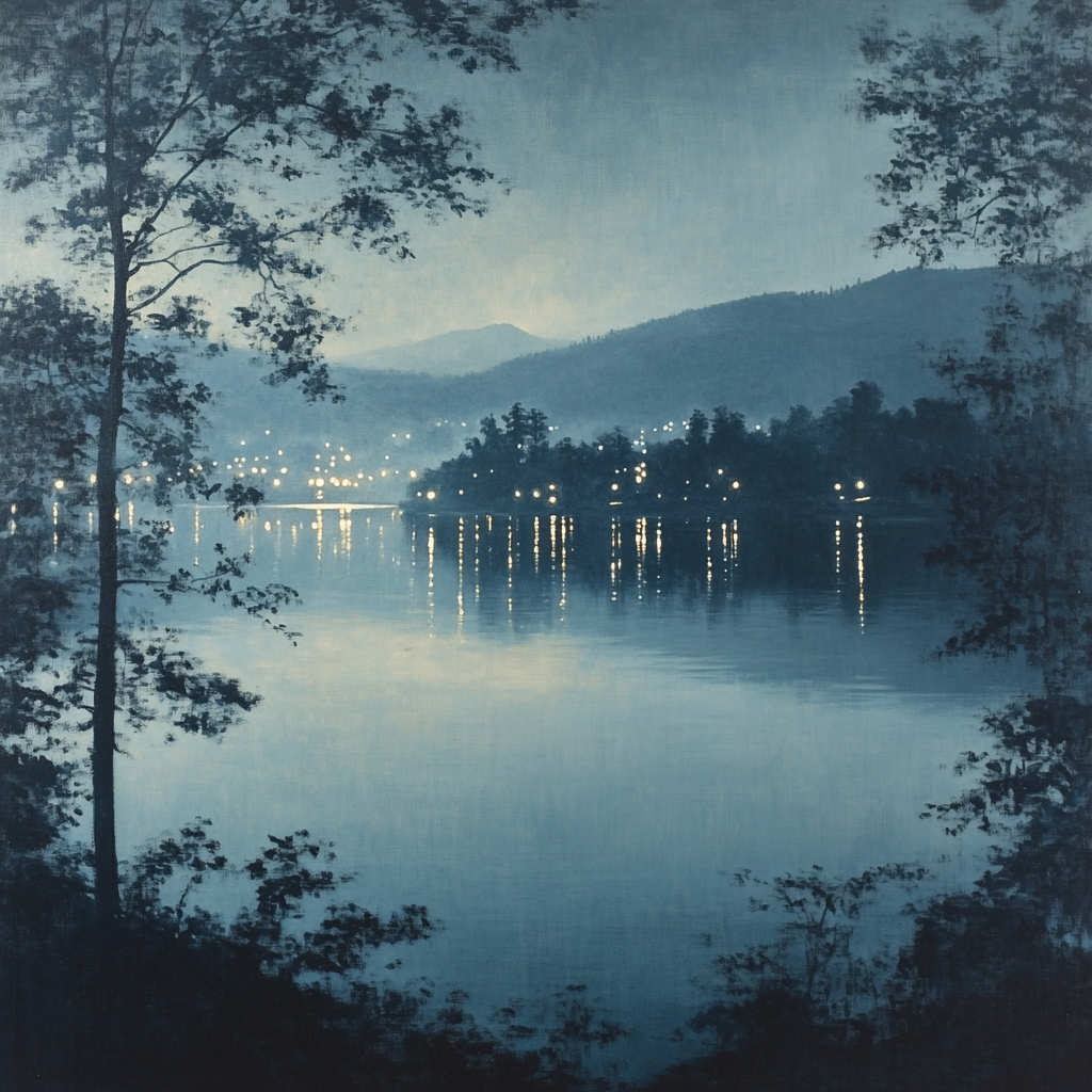 Whistler Inspired Nocturne River paint by numbers