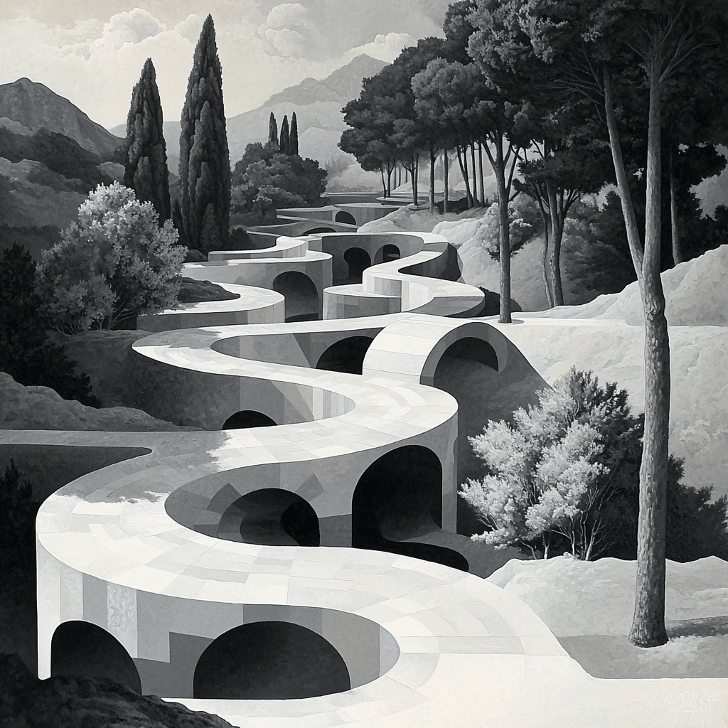 M.C. Escher Inspired Paradoxical Landscapes Painting By Numbers Kit