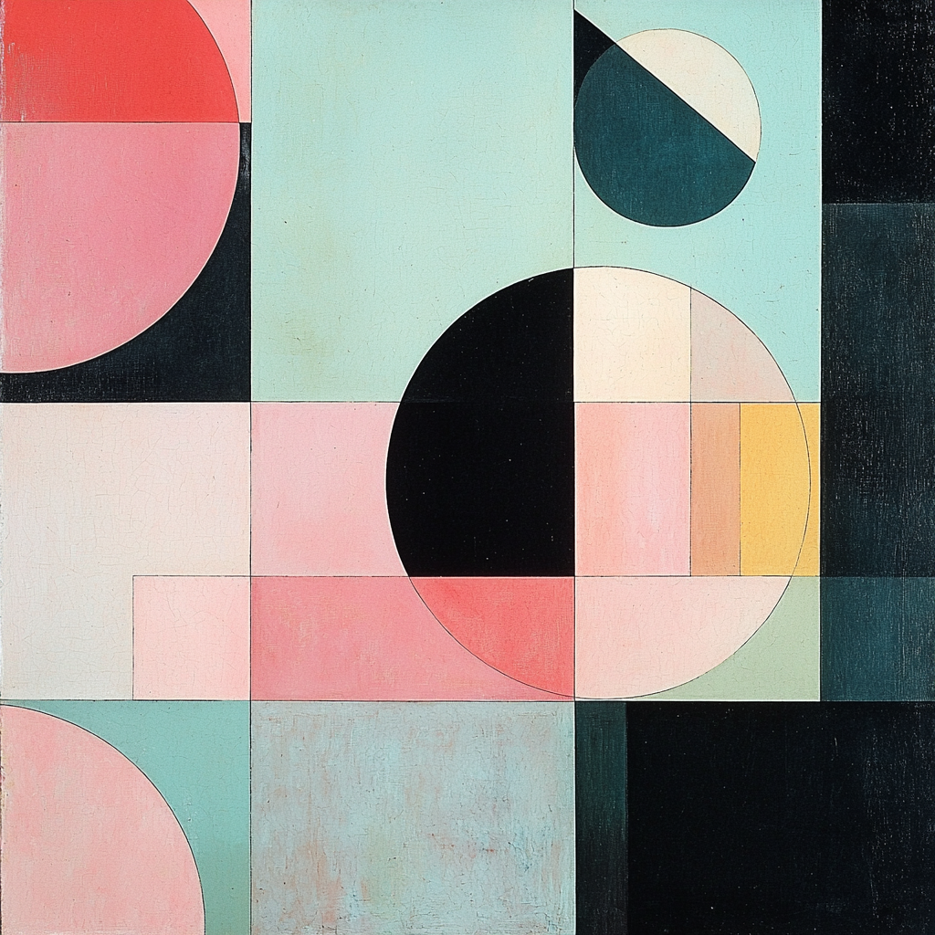Kazimir Malevich Inspired Geometric Silence Number Painting