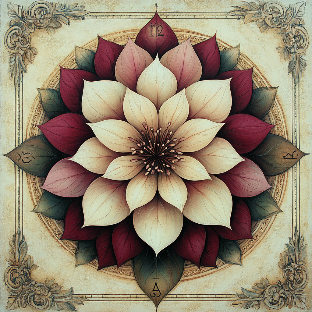 Alphonse Mucha Inspired Time Bloom paint by number