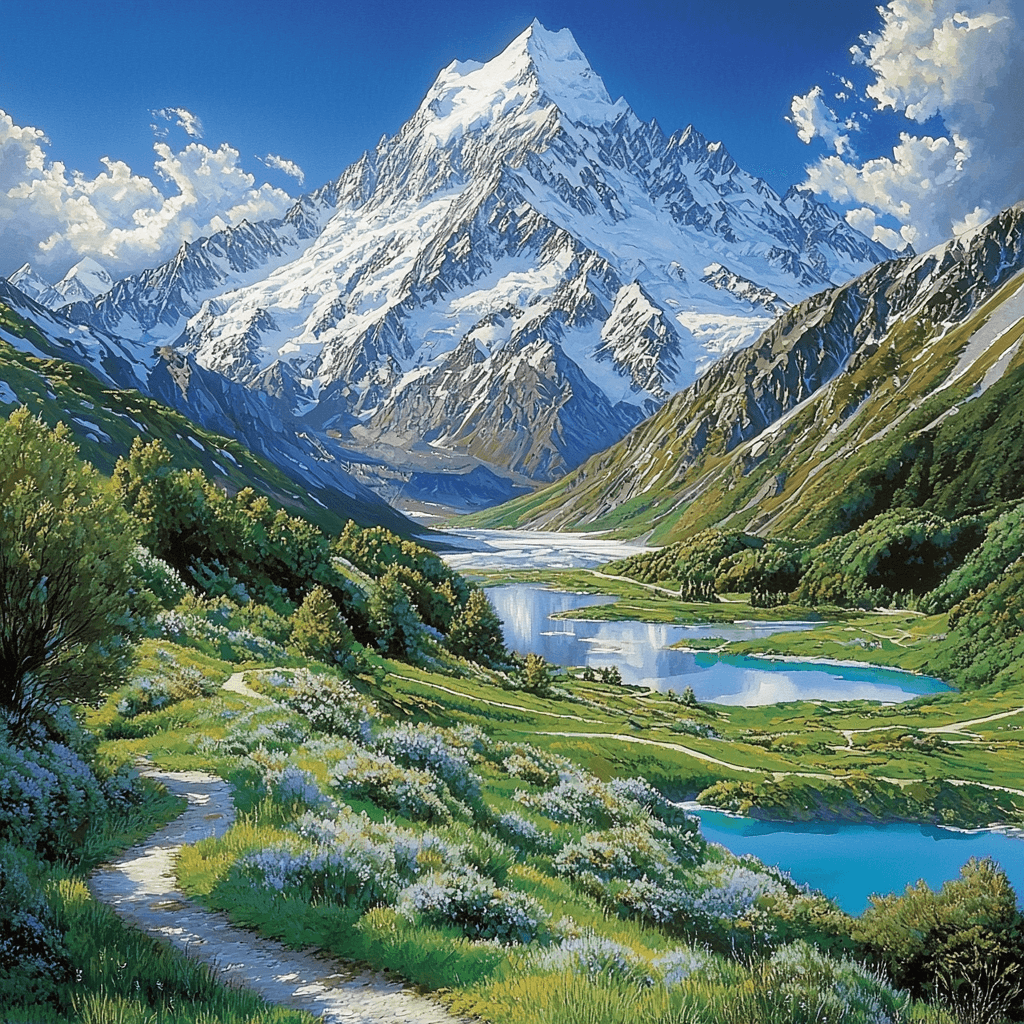 Aoraki Mount Cook National Park - New Zealand Paint By Numbers