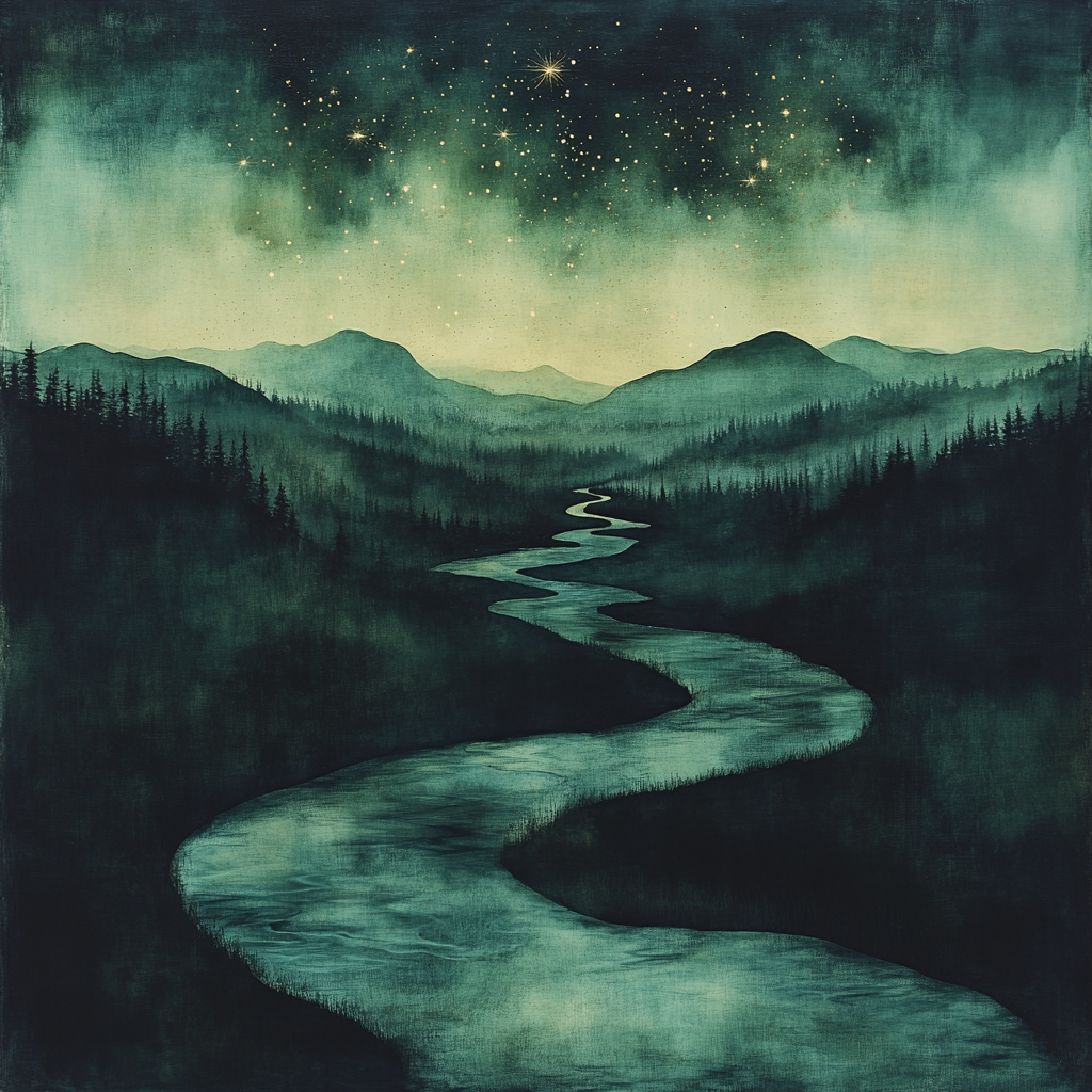 Zhao Mengfu Inspired River Of Ink Nebula Numbered painting kits