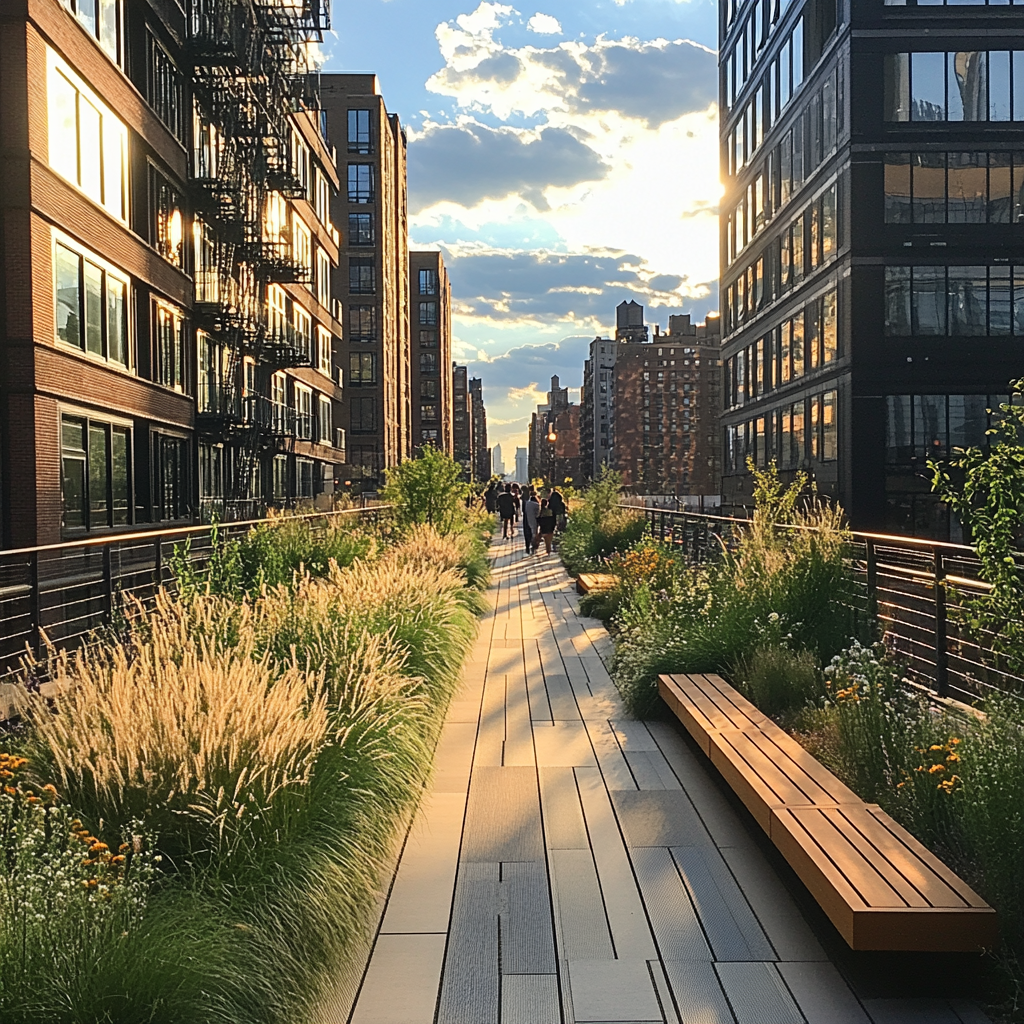 High Line Greenway Elevated Park New York United States painting number kit