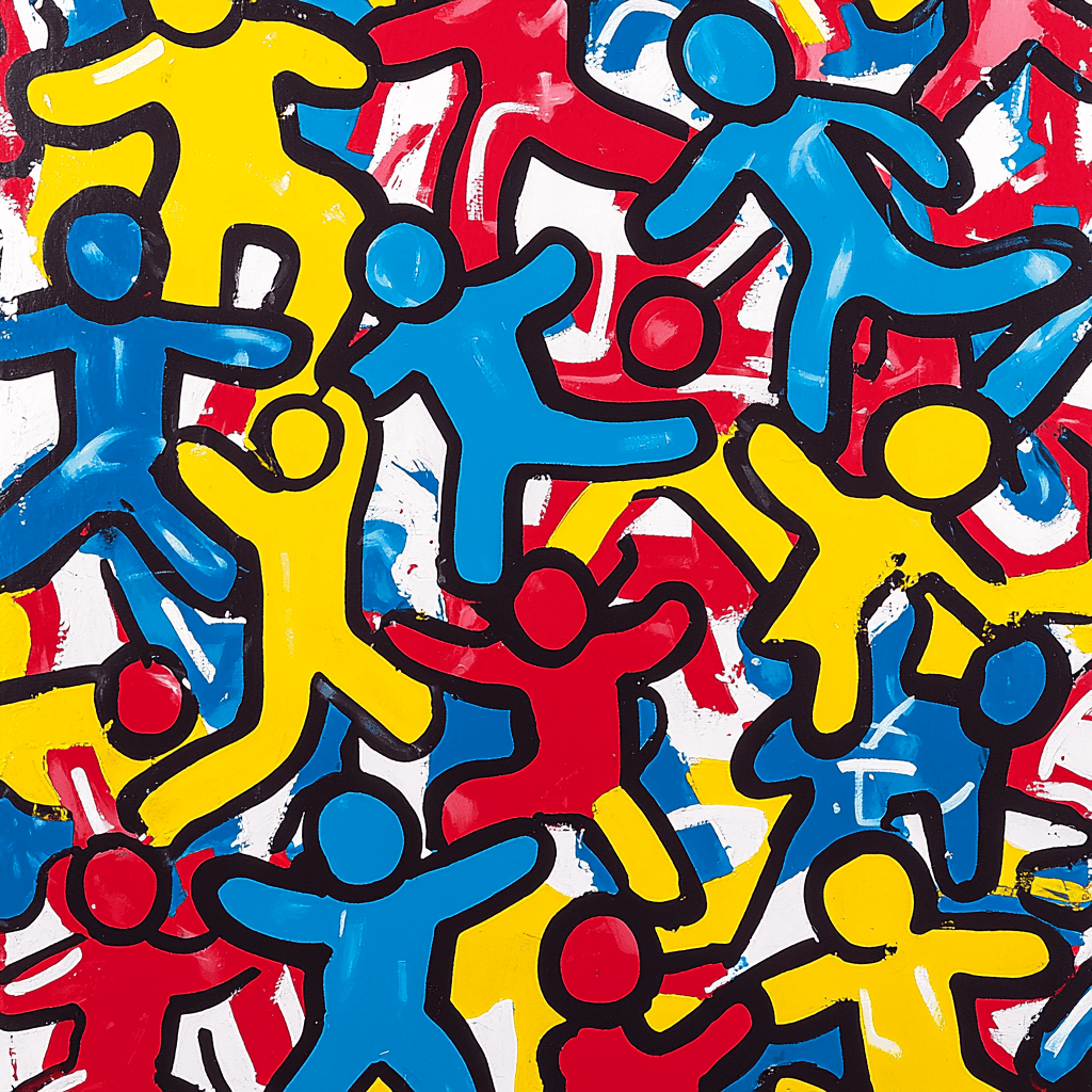 Haring Inspired Festive Patterns Paint By Numbers Kits