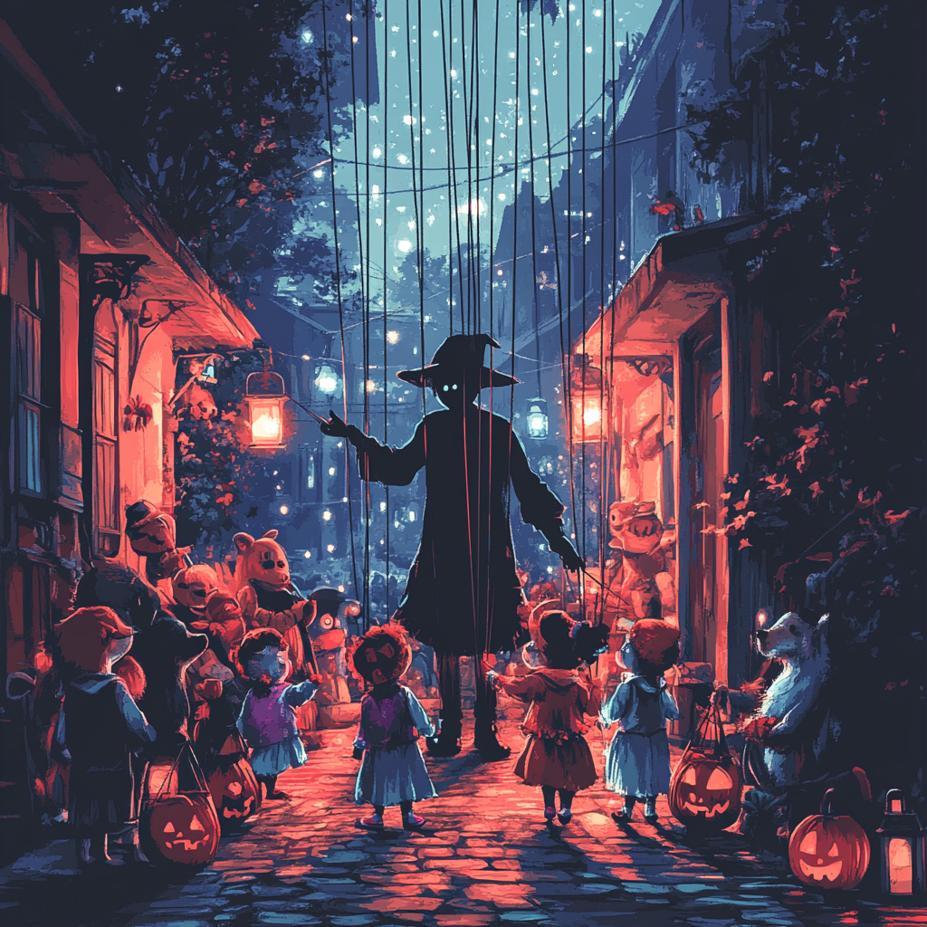 Wandering Costume Puppet Spooky Puppetmaster Number painting