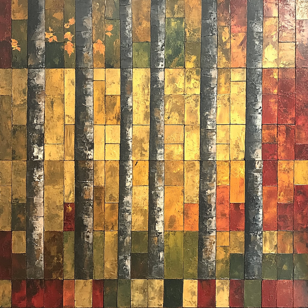 Jean-Paul Riopelle Inspired Autumn Forest Tessellation paint by color