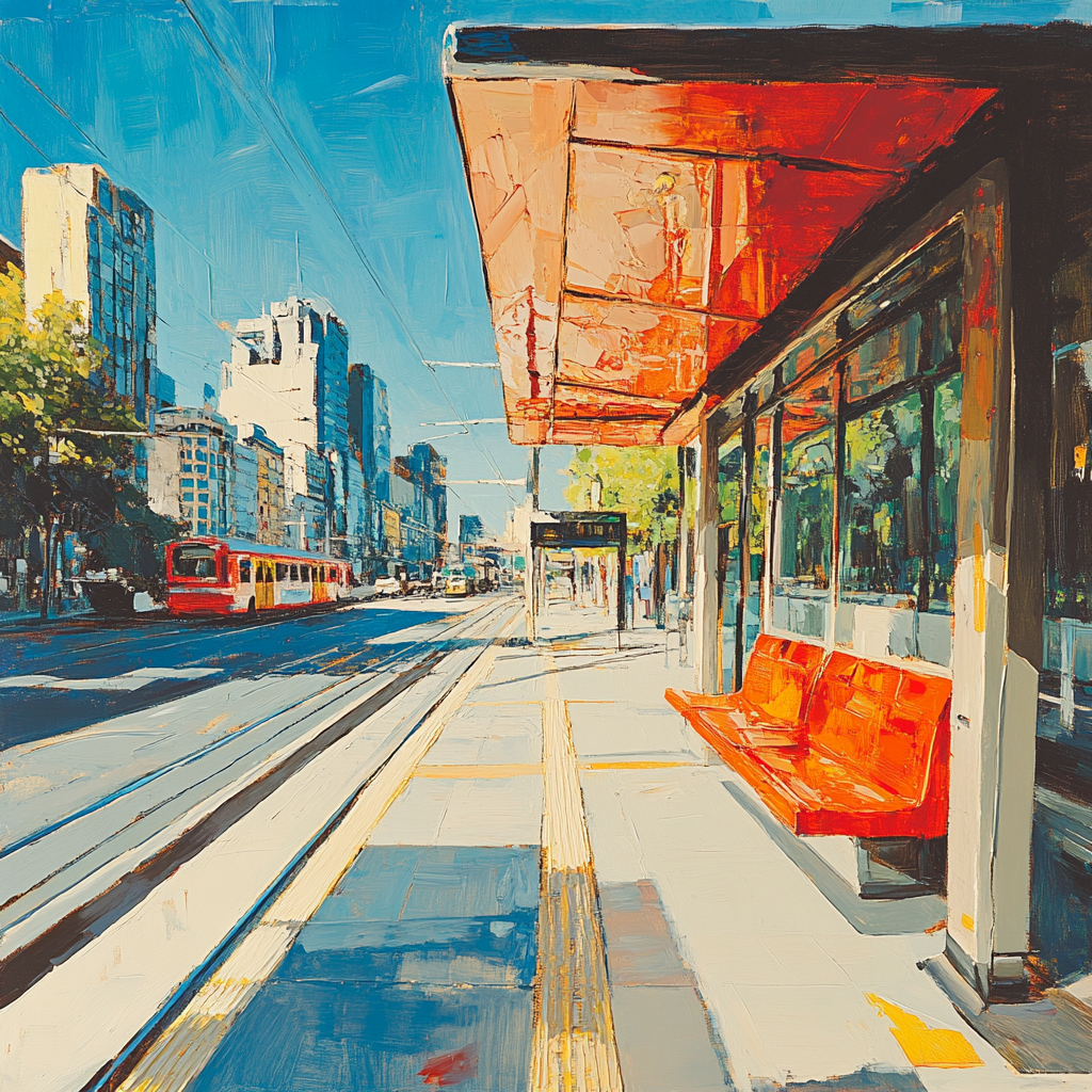 Manet Inspired Tram Stop DIY paint by numbers