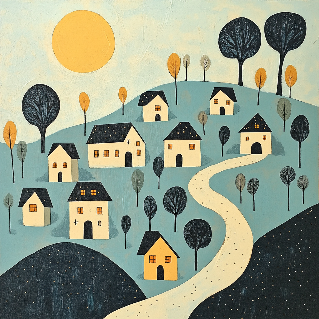 Paul Klee Inspired Lunar Village paint by number