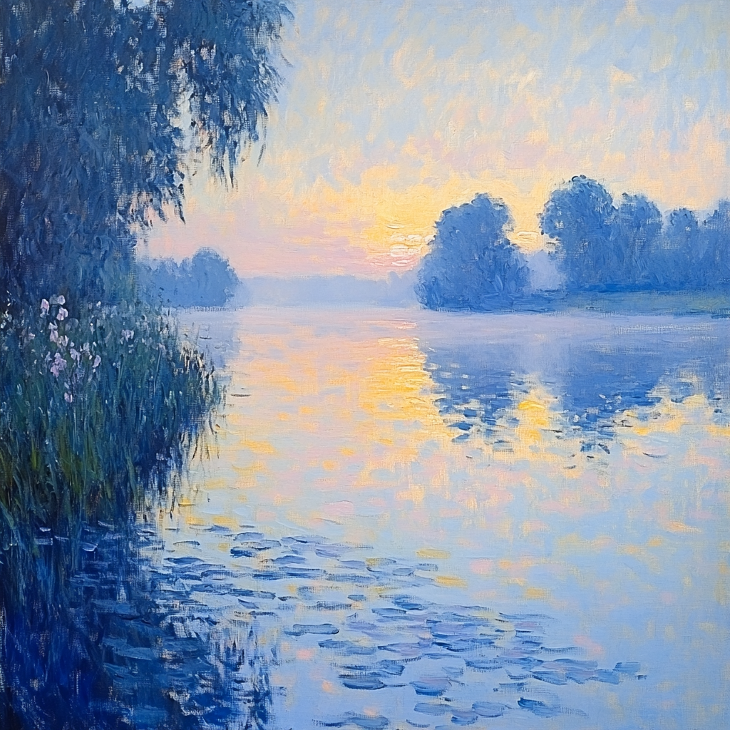 Monet Inspired Sunrise Over Lake Painting by numbers kit