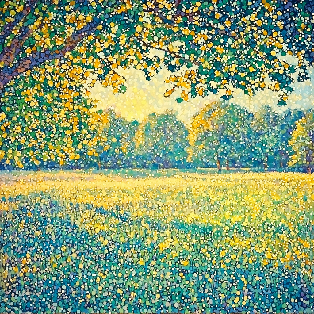 Georges Seurat Inspired Serene Meadow Of Dots Numbered Painting Kits