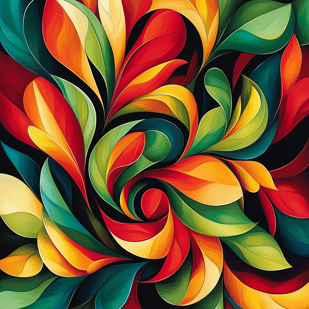 Frida Kahlo Inspired Harmonious Whirls Number Painting