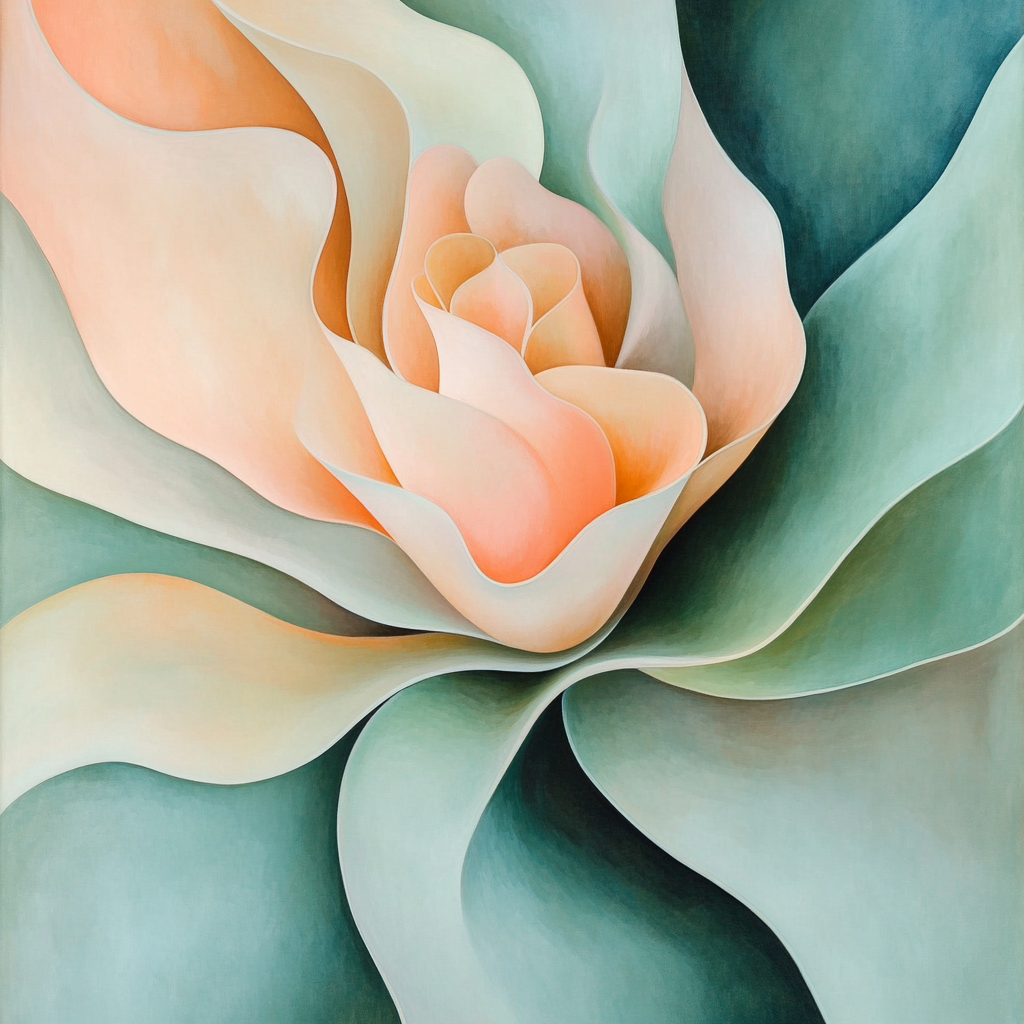 Georgia OKeeffe Inspired Desert Cactus Blossom paint by number