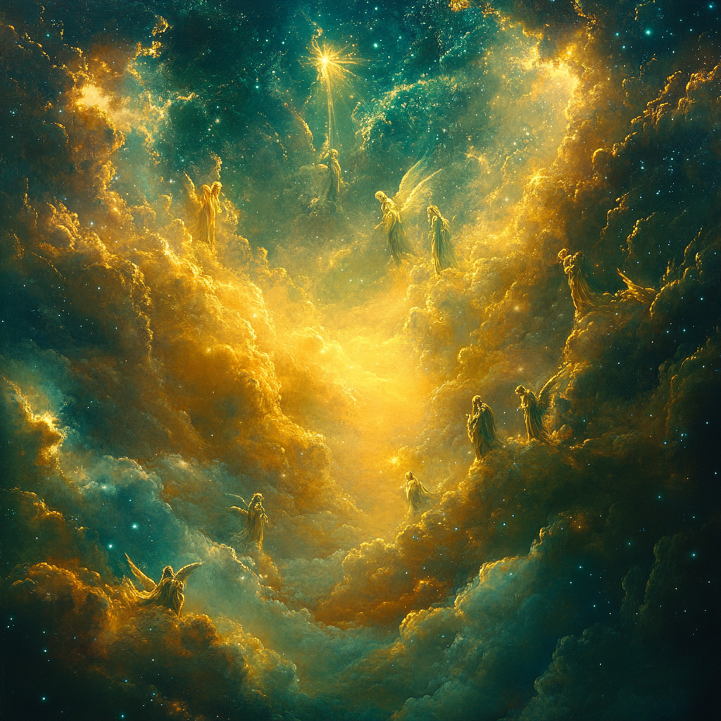 William Blake Inspired Celestial Choir Number painting