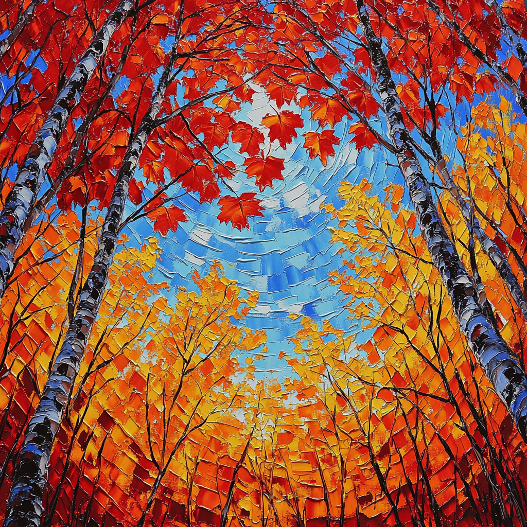 A.Y. Jackson Inspired Vibrant Autumn Forest Canopy Painting by numbers kit