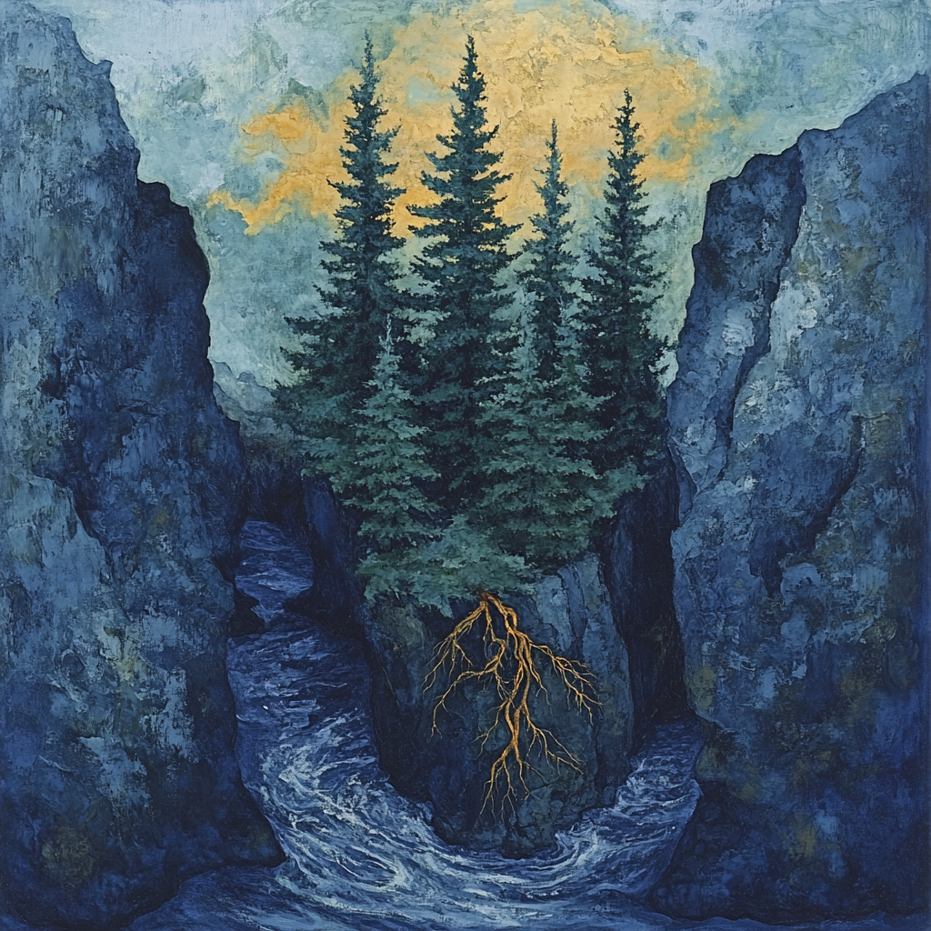 Arthur Lismer Inspired Windbent Pines At McGregor Channel paint by numbers