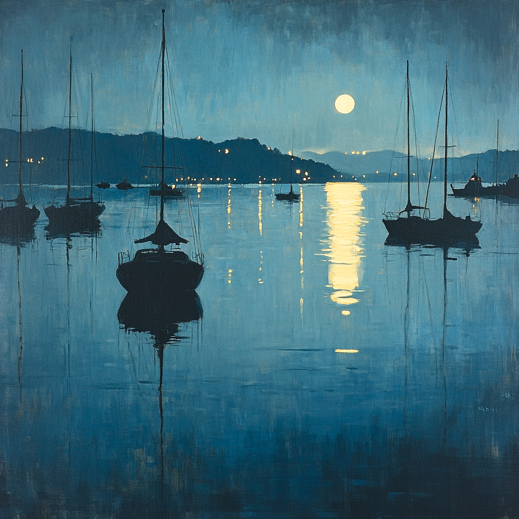 Whistler Inspired Moonlit Harbor Numbered painting kits