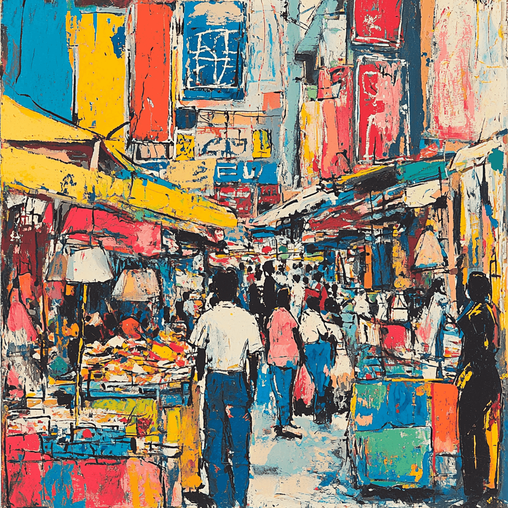 Basquiat Inspired Colorful Street Markets DIY Paint By Numbers
