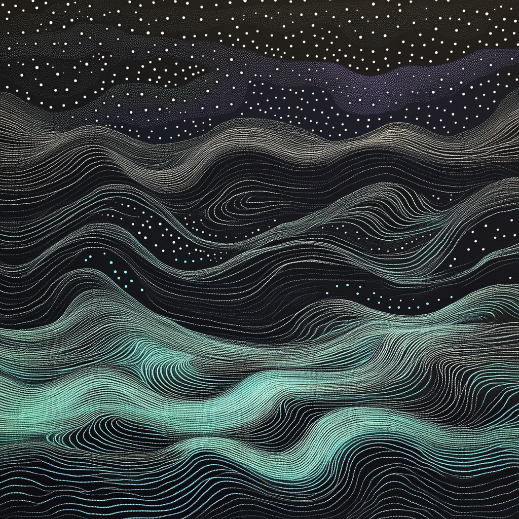 Georges Seurat Inspired Midnight Topography Paint by numbers kits