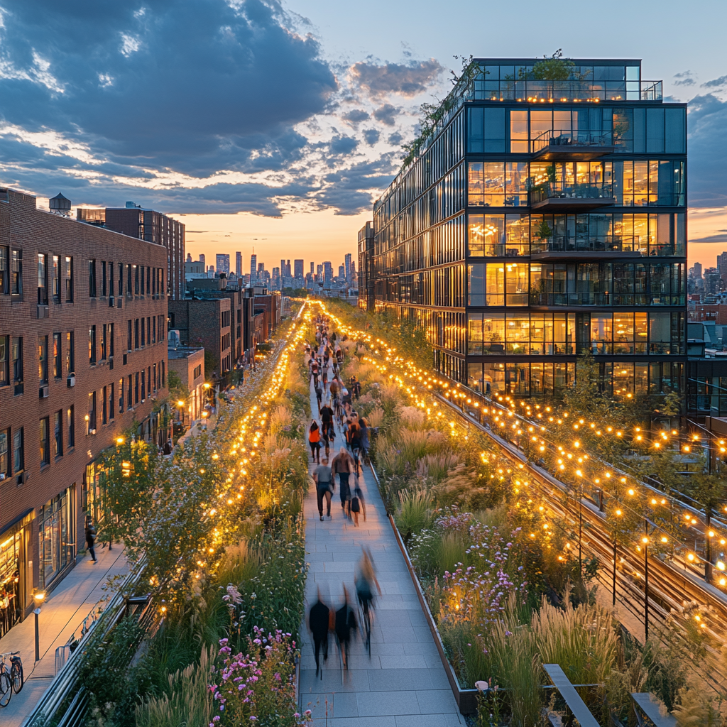 High Line Park Elevated Walkway New York United States Paint by numbers kits
