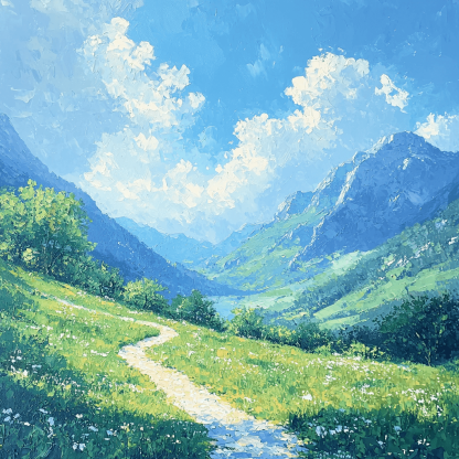 John Constable Inspired Majestic Mountain Trails DIY Paint By Numbers