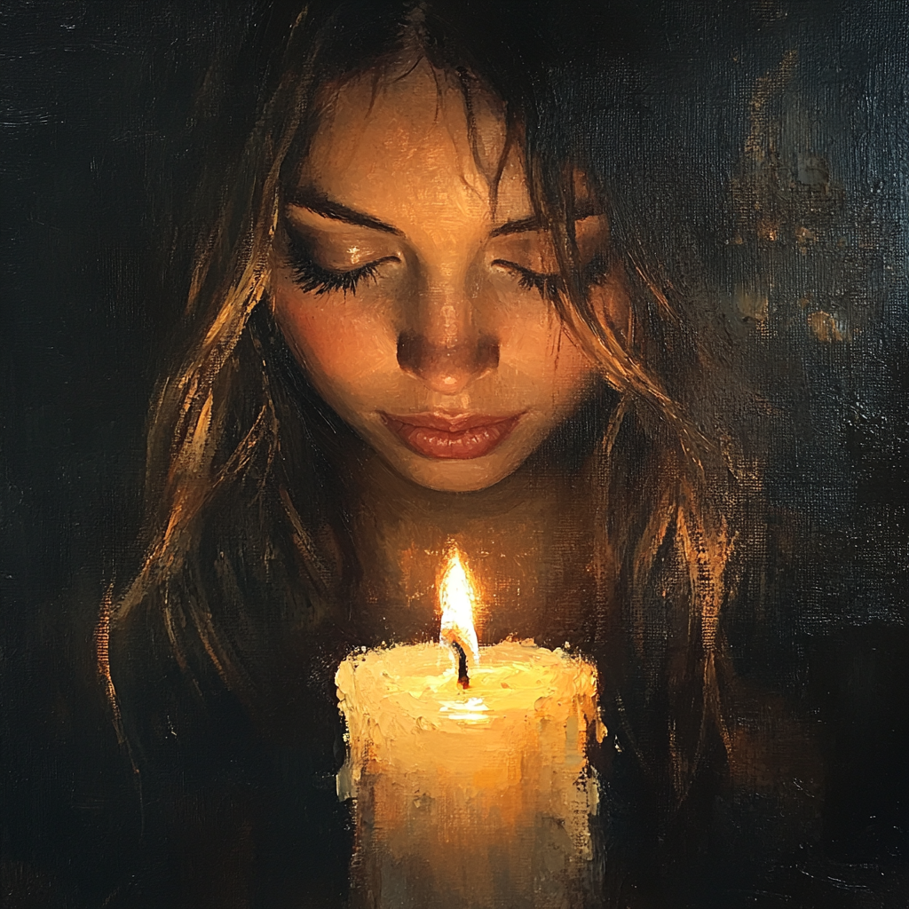 Rembrandt Inspired Candlelit Portrait paint by number