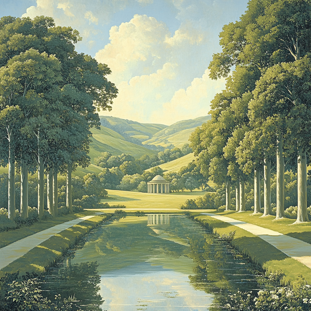 Raphael Inspired Verdant Axis With Silent Basin Number painting