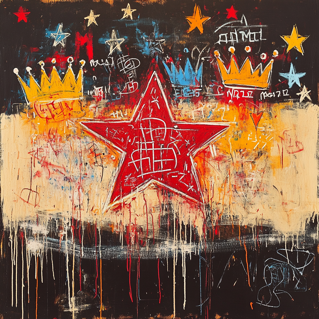 Jean-Michel Basquiat Inspired Cosmic Rhythms paint by number