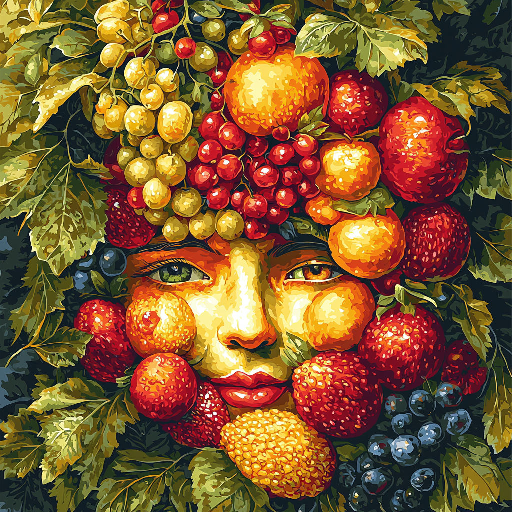 Giuseppe Arcimboldo Inspired Fruitful Fantasy Numbered Painting Kits