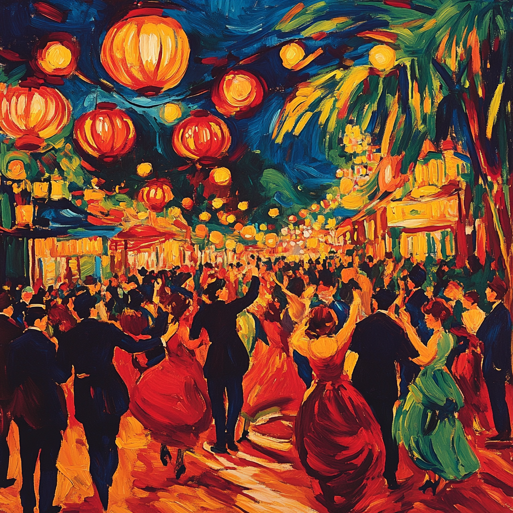 Henri De Toulouse-Lautrec Inspired Festival Night paint by numbers
