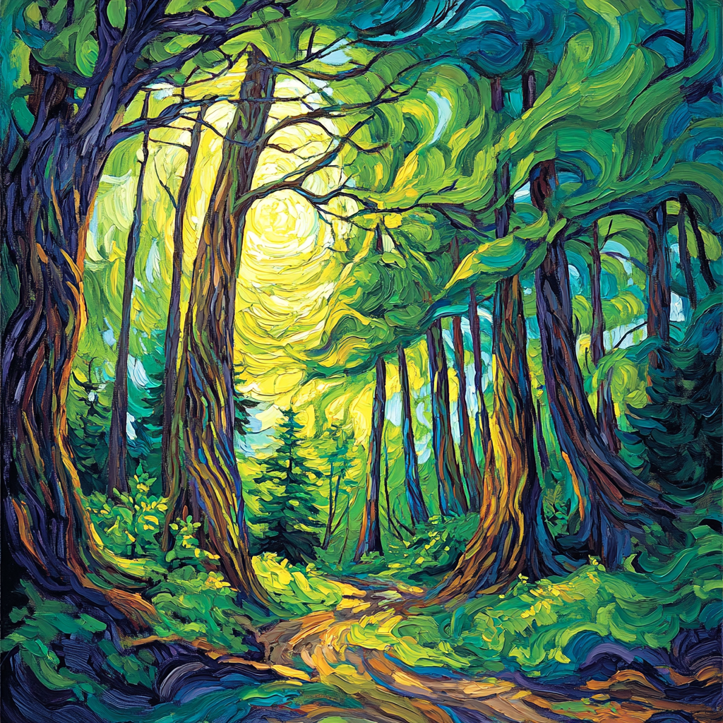 Emily Carr Inspired Cathedral Forest Canopy Painting by numbers kit
