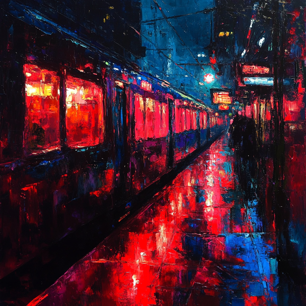 Edvard Munch Inspired Midnight Train DIY paint by numbers