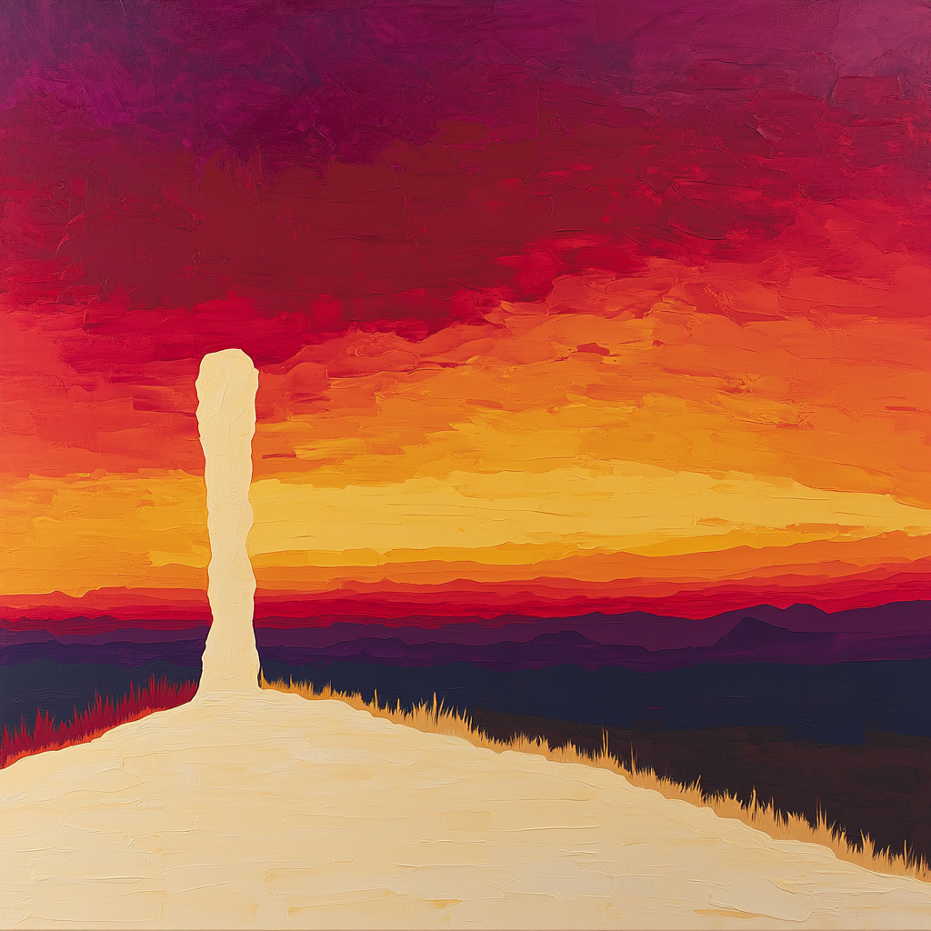 Georgia OKeeffe Inspired Majestic Desert Bone Silhouette At Sunset Paint by numbers art