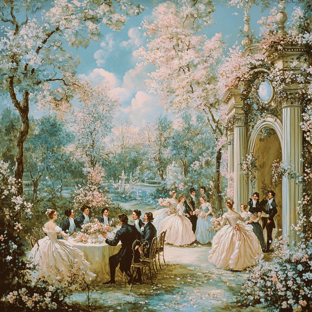 Antoine Watteau Inspired Wedding Celebration paint by number