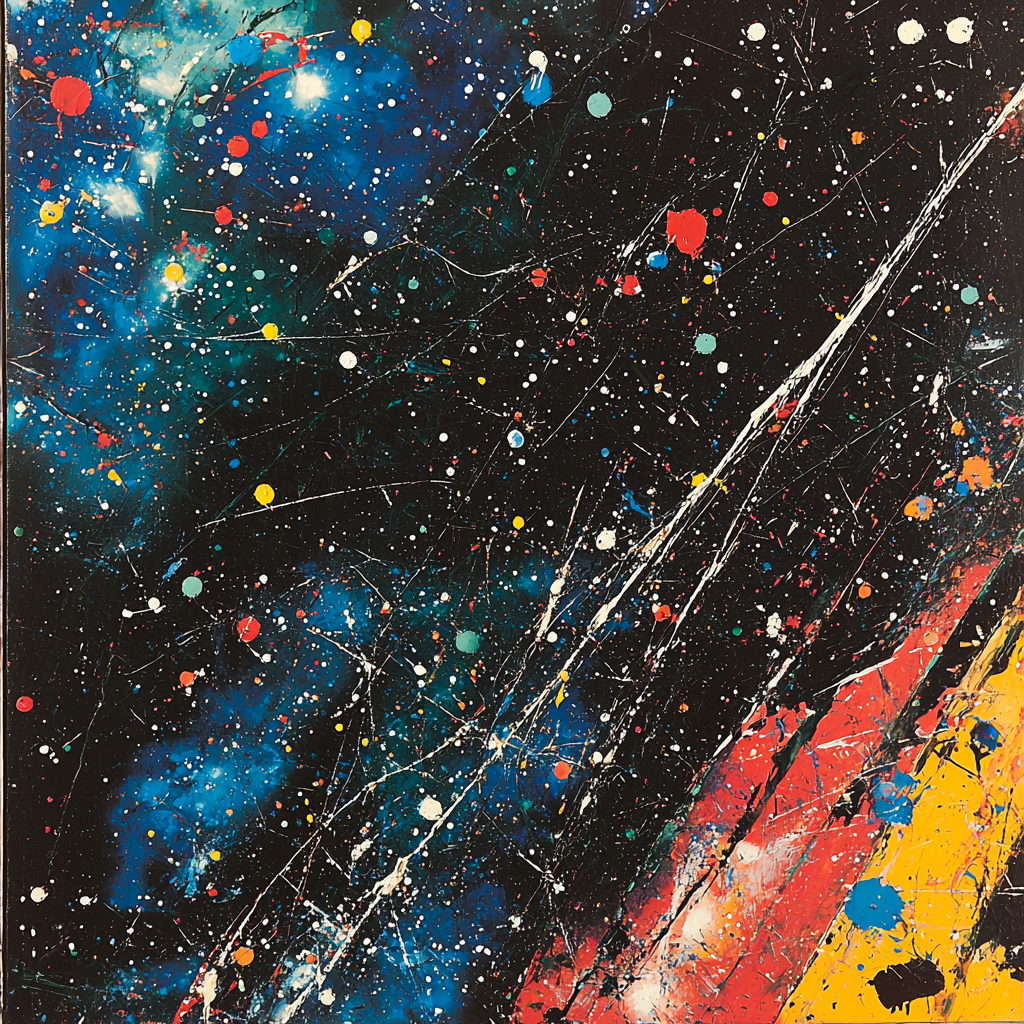Jackson Pollock Inspired Celestial Midnight Dance DIY Paint By Numbers