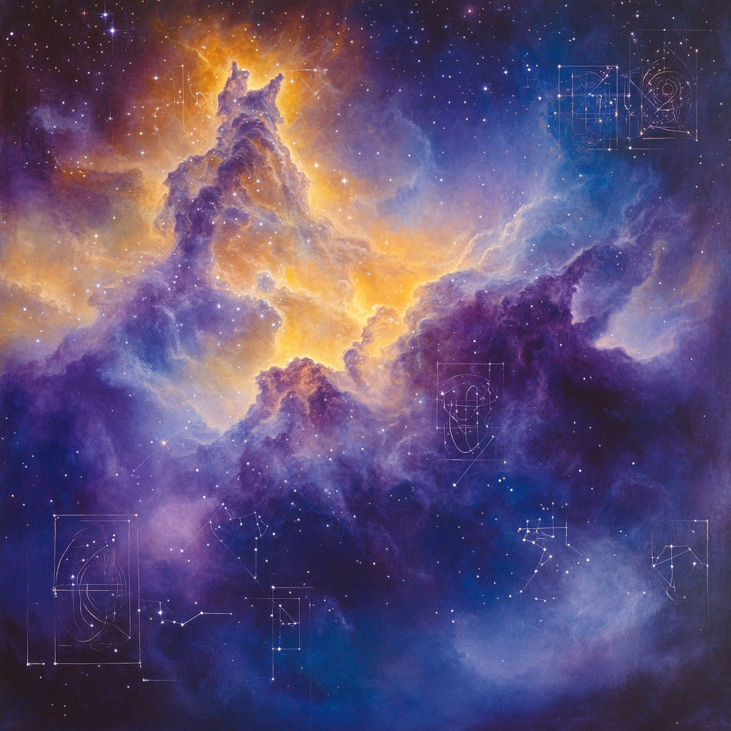 Leonardo Da Vinci Inspired Celestial Nebula Study paint by numbers