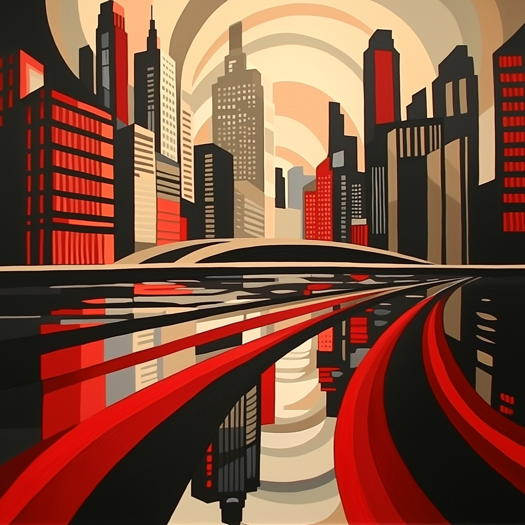 Fernand Léger Inspired Metropolitan Energy Number Painting