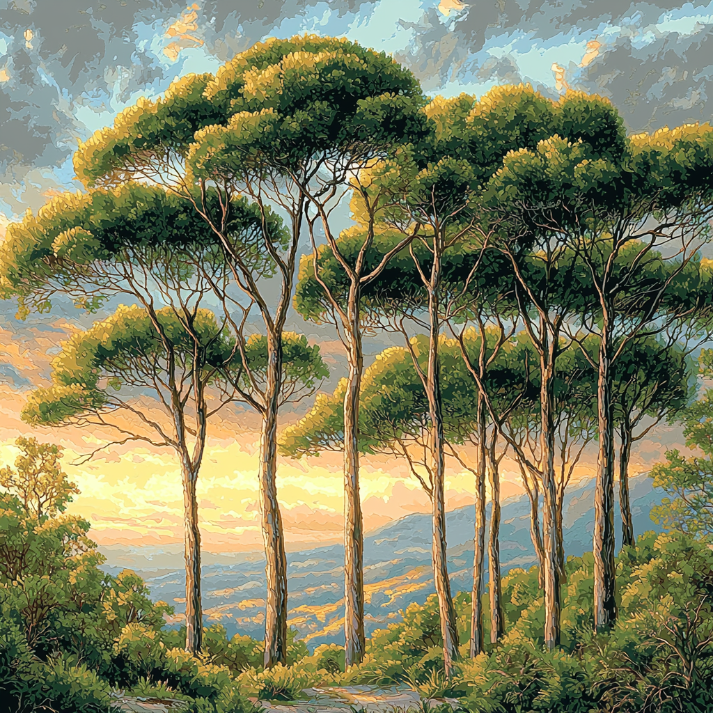 Leonardo Da Vinci Inspired Serenity Of Trees Paint By Number