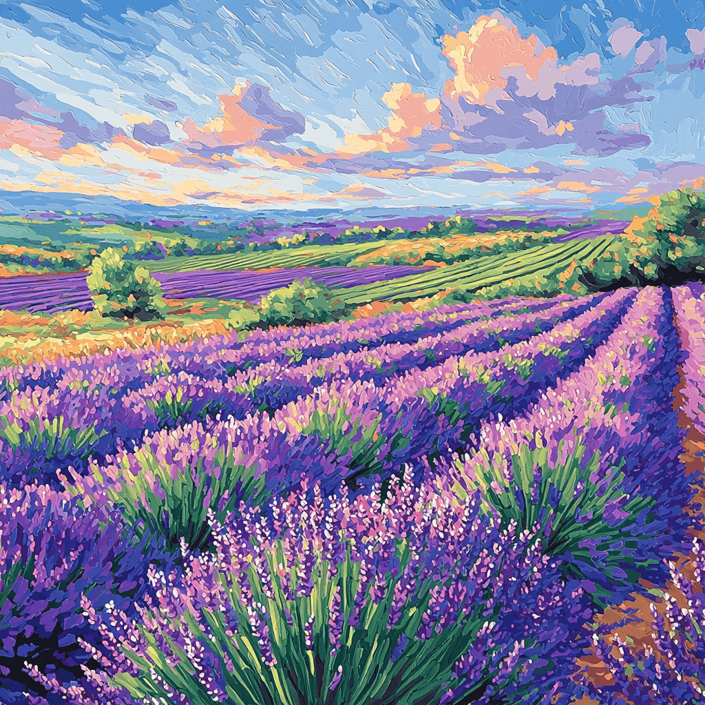 Vincent Van Gogh Inspired Lavender Fields Of Provence Painting Number Kit