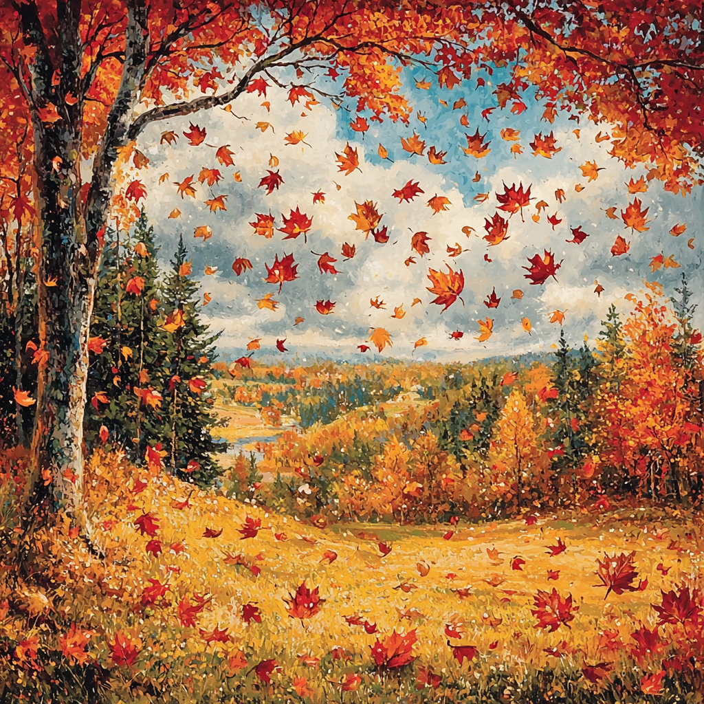 Pierre-Auguste Renoir Inspired Dancing Colors Of Autumn Number Painting