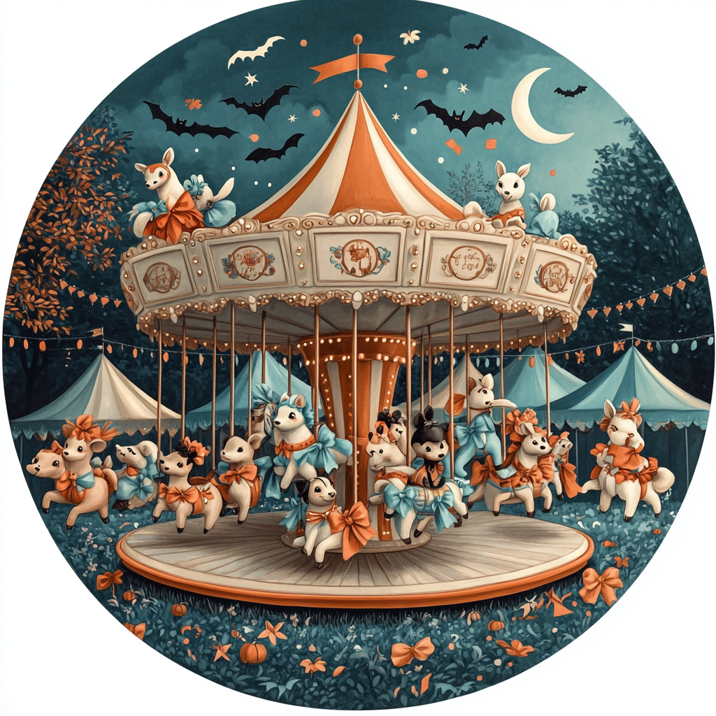 Costume Carousel Of Enchanted Critters Paint by numbers art