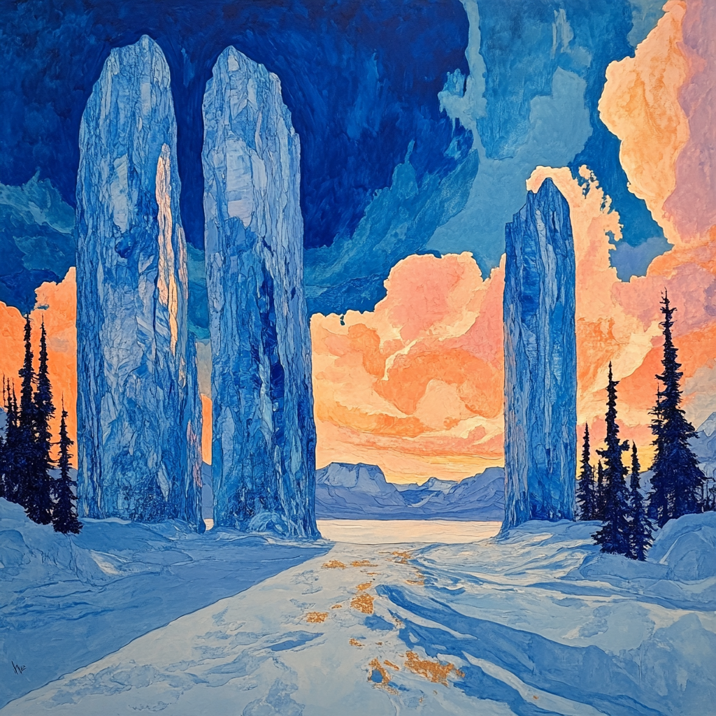A.Y. Jackson Inspired Arctic Ice Cathedral DIY paint by numbers
