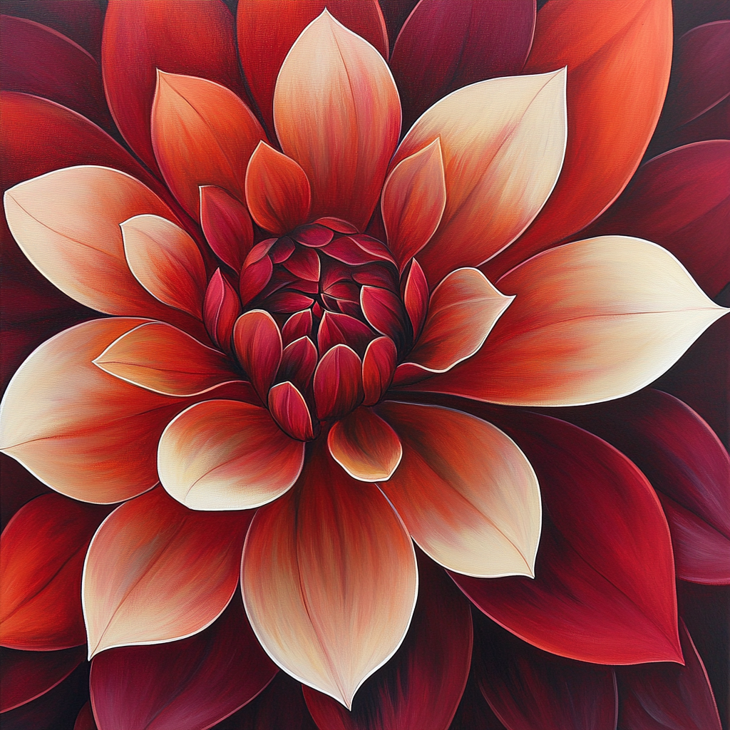 Georgia O’Keeffe Inspired Red Petal Close-Up painting number kit