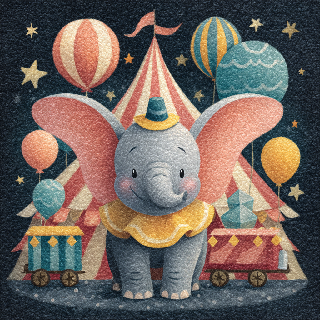Dumbo Moonlit Circus Parade Disney Inspired Paint by numbers art [AI-e9a7a1d1-b3ffcd72e98e]