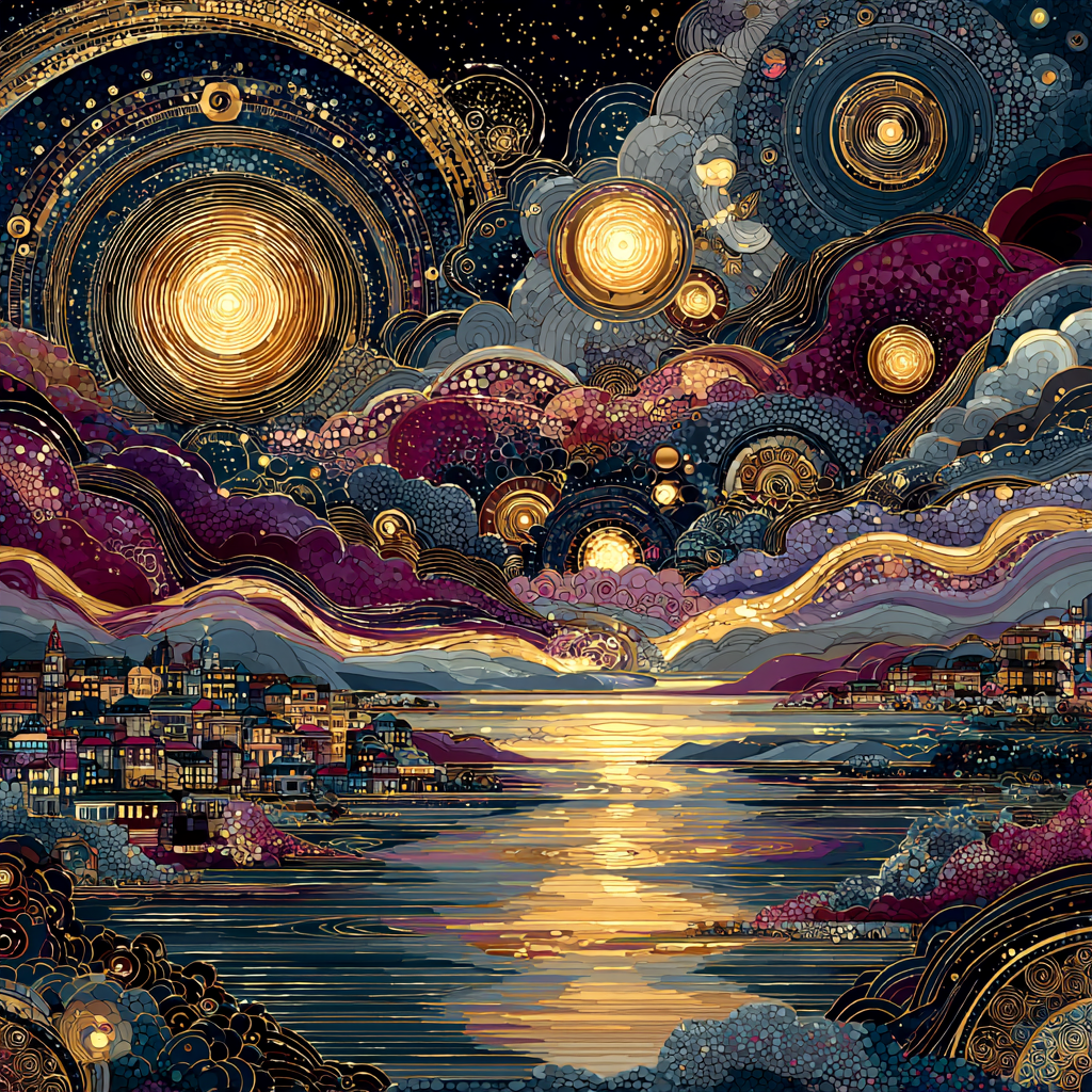 Gustav Klimt Inspired Celestial Time Tapestry Paint by numbers art [AI-e5eba2c8-f3cd85d81a41]