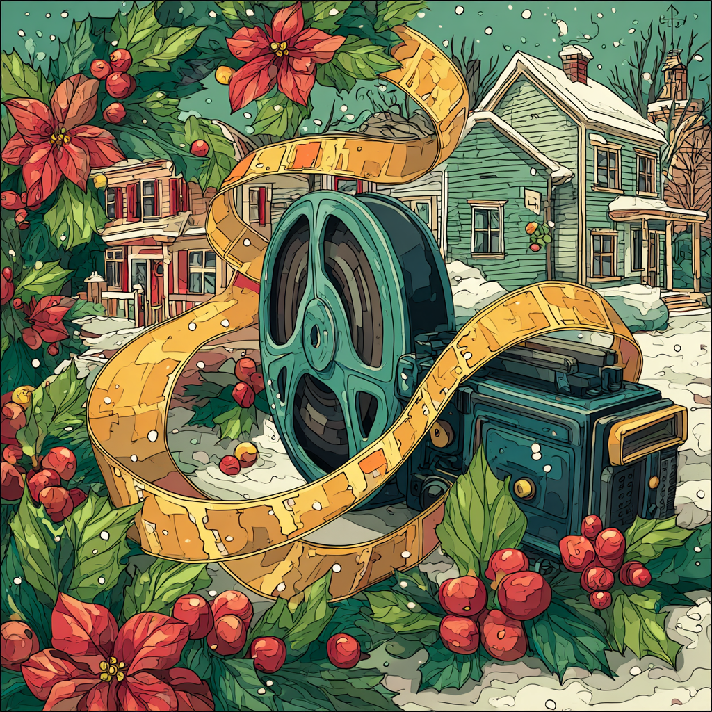 Oswalds Snowy Film Reel Christmas Number painting [AI-7e7d2dc9-3f9a544eacc3]
