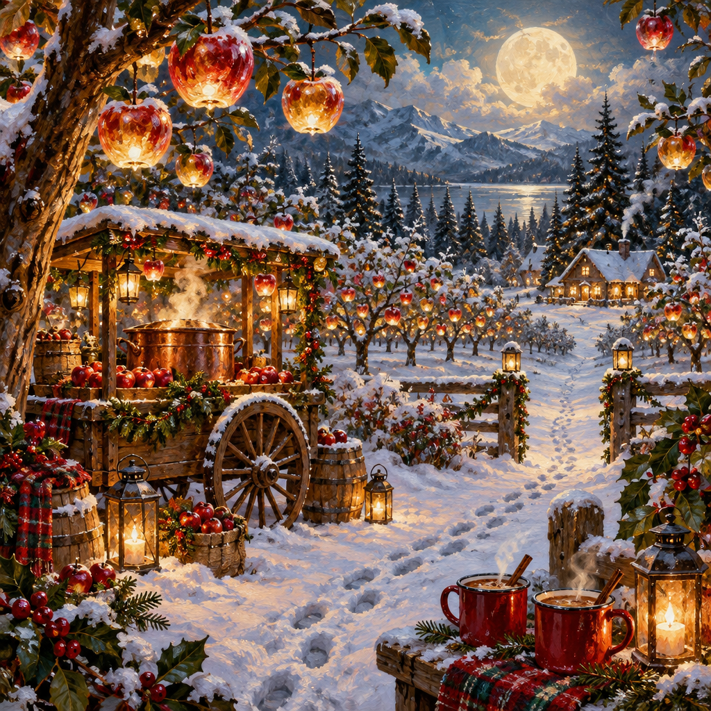 Mulled Cider Moon Over The Snowy Glass Orchard paint by number [AI-6d139d08-cfecac1419eb]