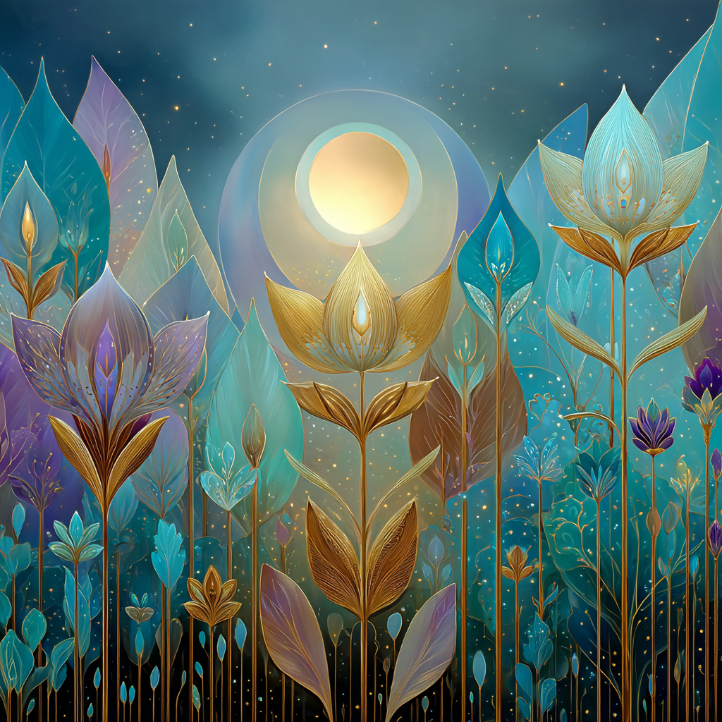 Agnes Pelton Inspired Silent Planet Garden Paint by numbers kits [AI-8d0f5787-97a3c65f5b43]