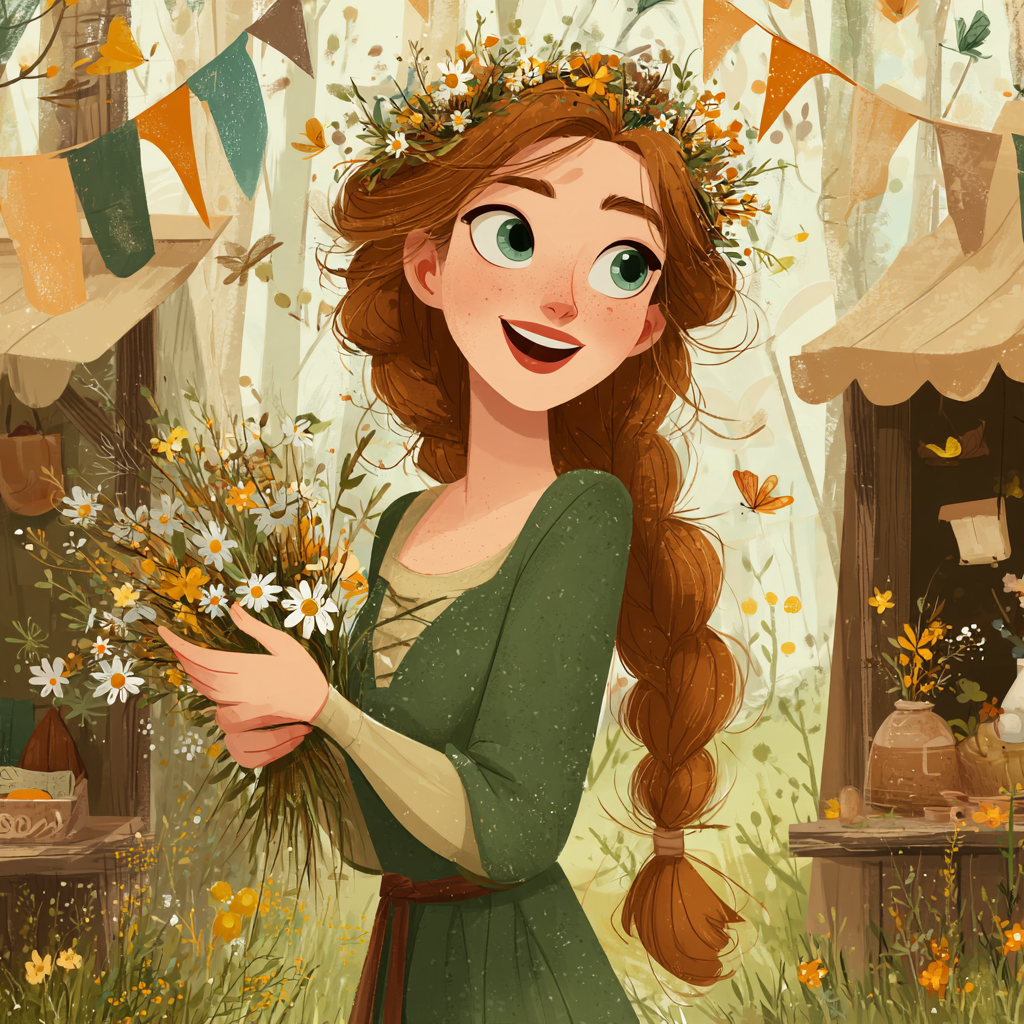 Maid Marian Flower Crown Fair Disney Inspired paint by numbers [AI-5c737ac8-0971b1f96e39]